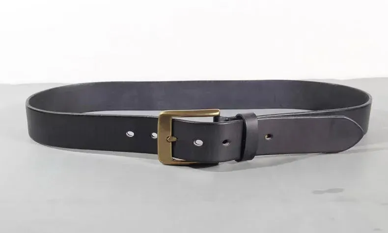Vintage Handmade Leather Copper Buckle Belt