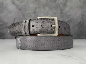 Water Snake Back Cut Belt: Marked Grey