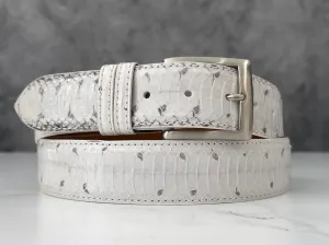 Water Snake Back Cut Belt: Marked White