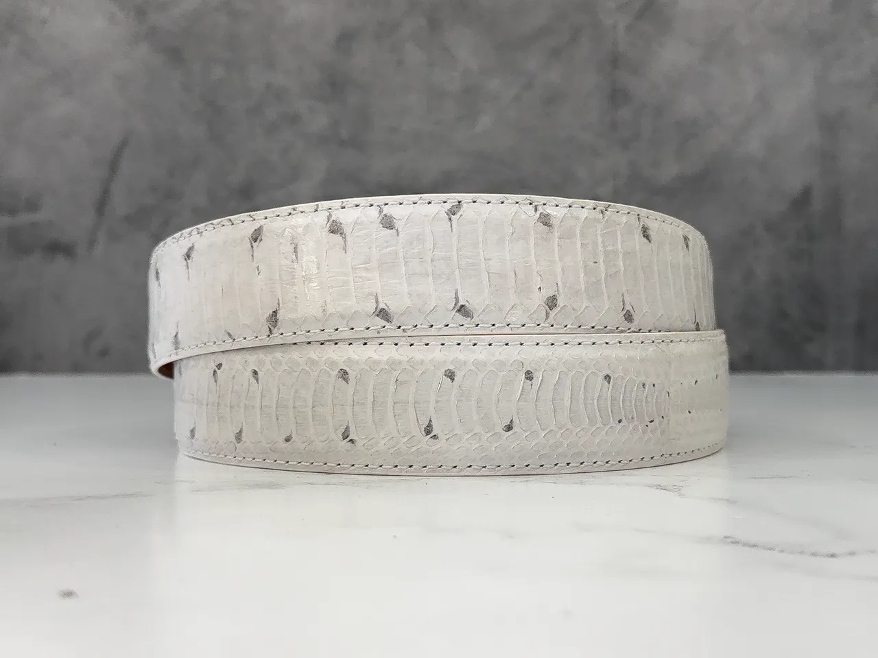 Water Snake Back Cut Belt: Marked White