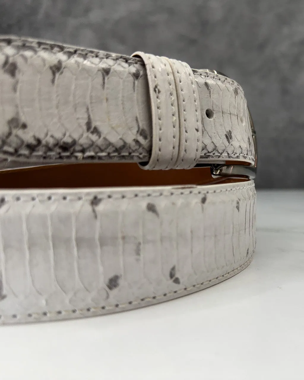 Water Snake Back Cut Belt: Marked White