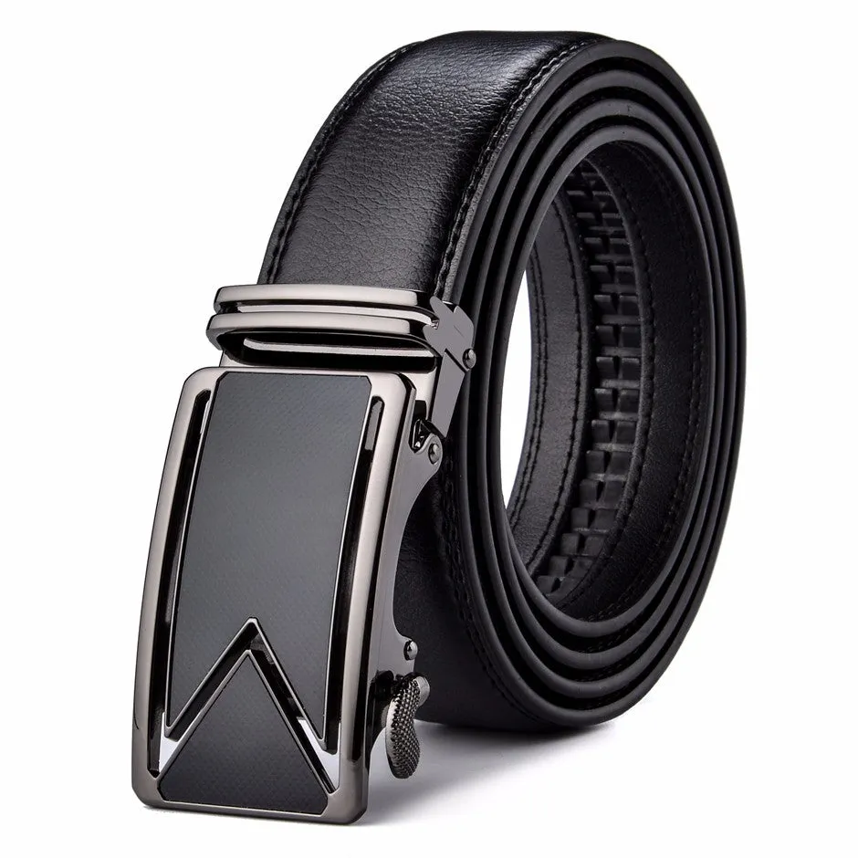West Louis Cowhide Leather Luxury Automatic Buckle Belt