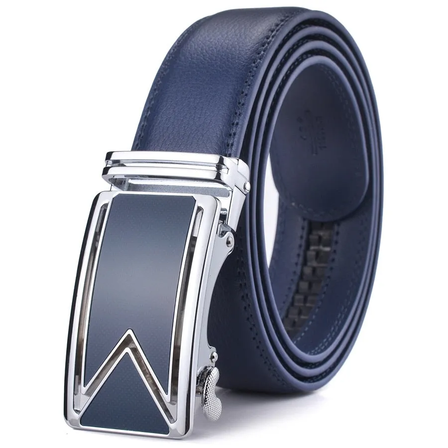 West Louis Cowhide Leather Luxury Automatic Buckle Belt