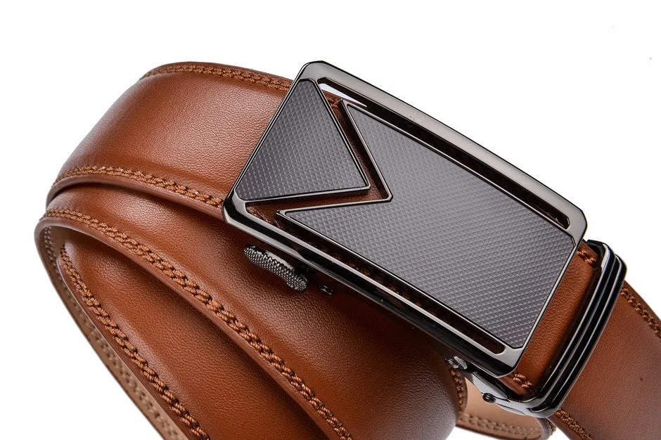 West Louis Cowhide Leather Luxury Automatic Buckle Belt