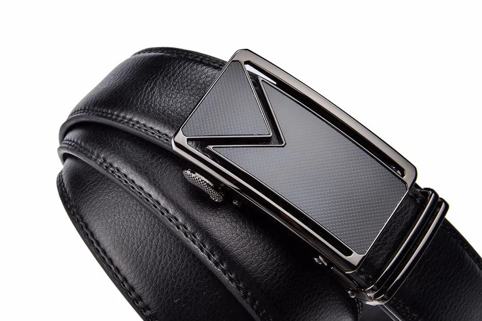 West Louis Cowhide Leather Luxury Automatic Buckle Belt