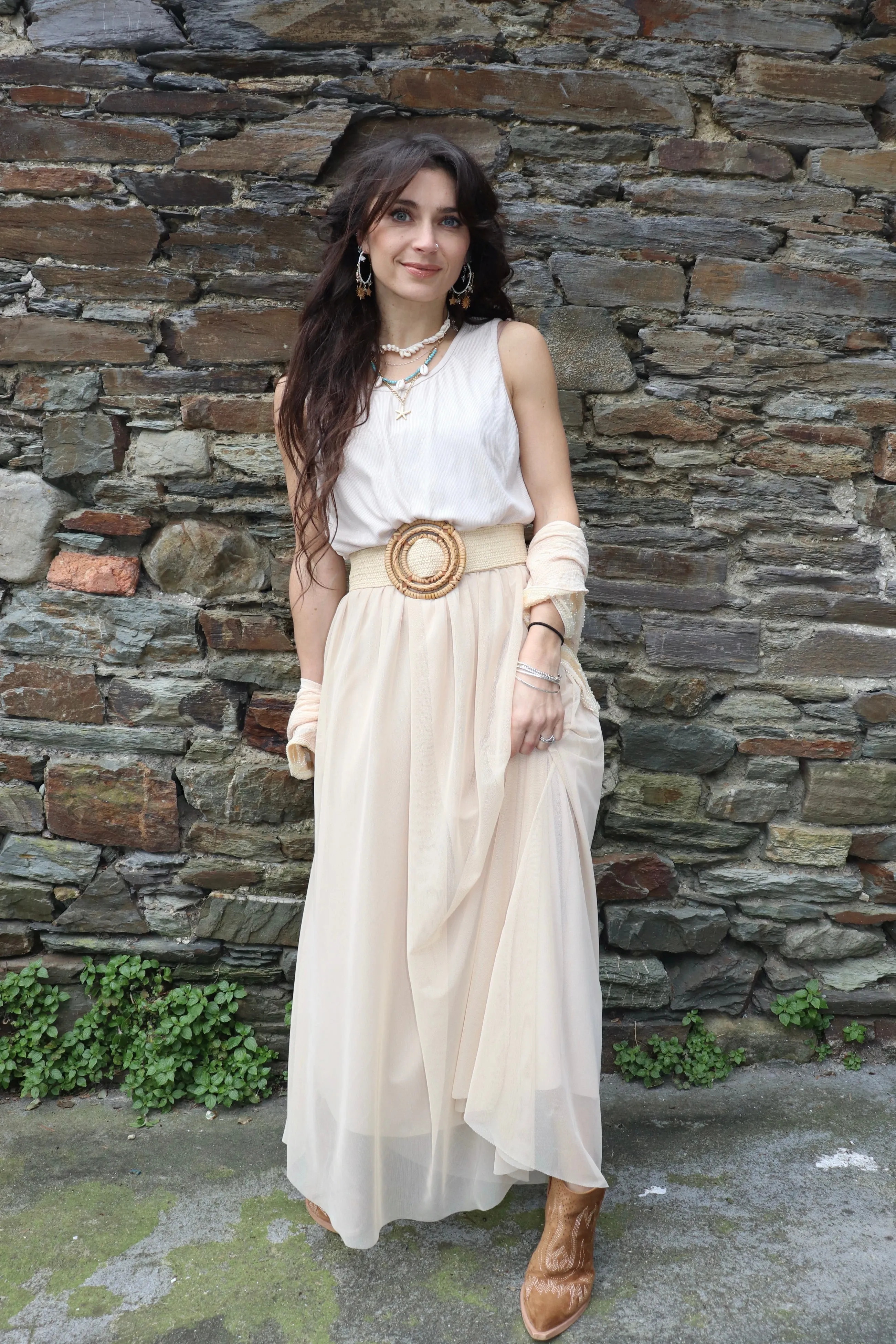 Woven circle stretch belt